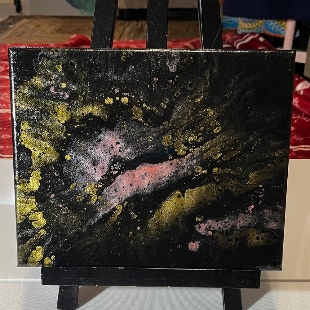Abstract Black and Gold Canvas Art